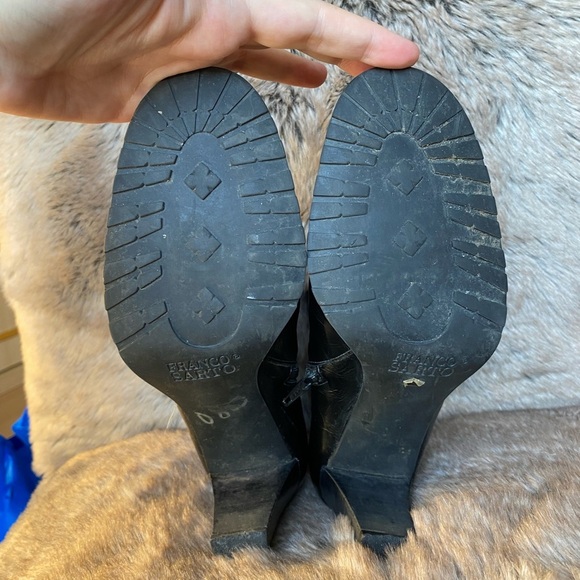 Franco Sarto faux Leather Heeled Ankle Booties Size 6M - Picture 10 of 10